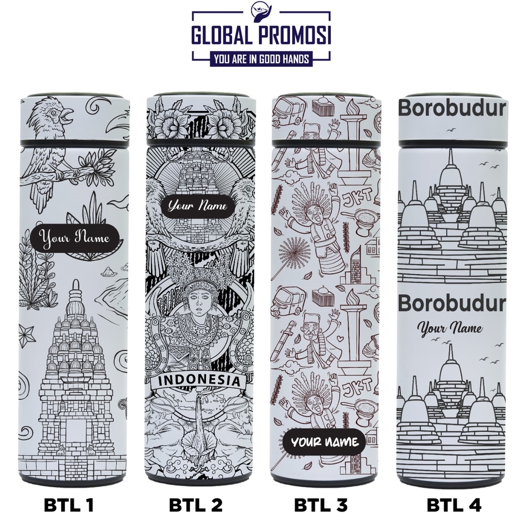 Souvenir Tumbler Termos Print UV Tema Wonderful Indonesia Pesona Pariwisata