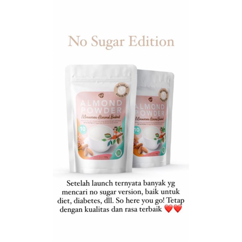 Susu Almond Diet Non Gula MYLK /Almond Bubuk Tanpa Ampas 10 x Minum