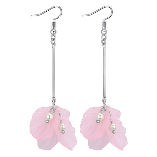 LRC anting gantung Elegant  Flower Shape Decorated Earrings