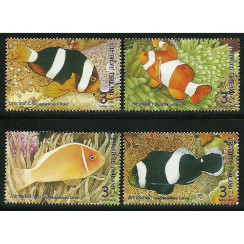 

Satu Set 4 Perangko Thailand Stamp Anemone Fish Tahun 2006