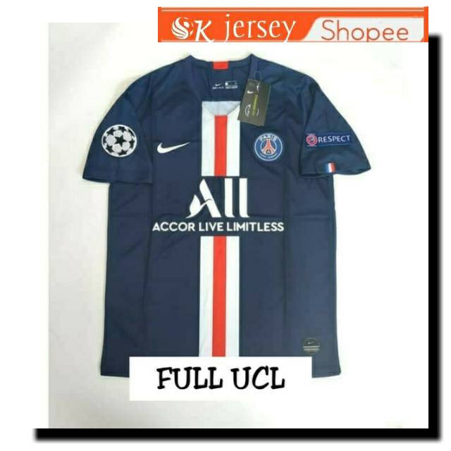 FULL PATCH UCL JERSEY PSG HOME 2019/2020 GRADE ORI