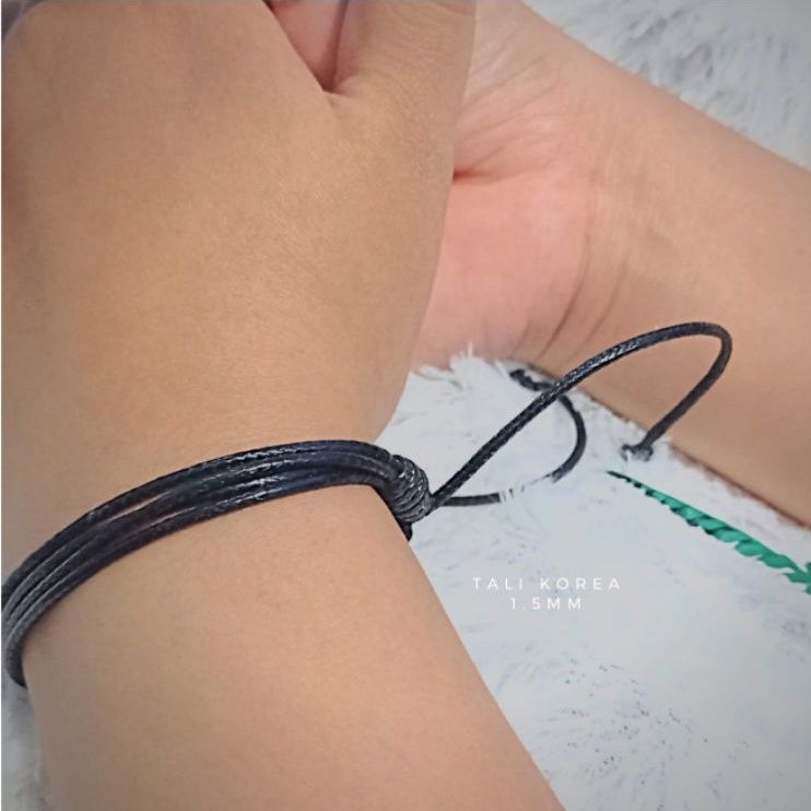 GELANG SERUT TALI KOREA 1.5Mm | GELANG TALI KOREA ANTI AIR | GELANG WATERPROOF