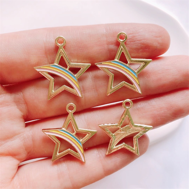 4pcs Liontin Bentuk Bintang Untuk Membuat Perhiasan