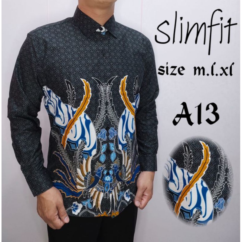 HEM kemeja batik slimfit pria PREMIUM