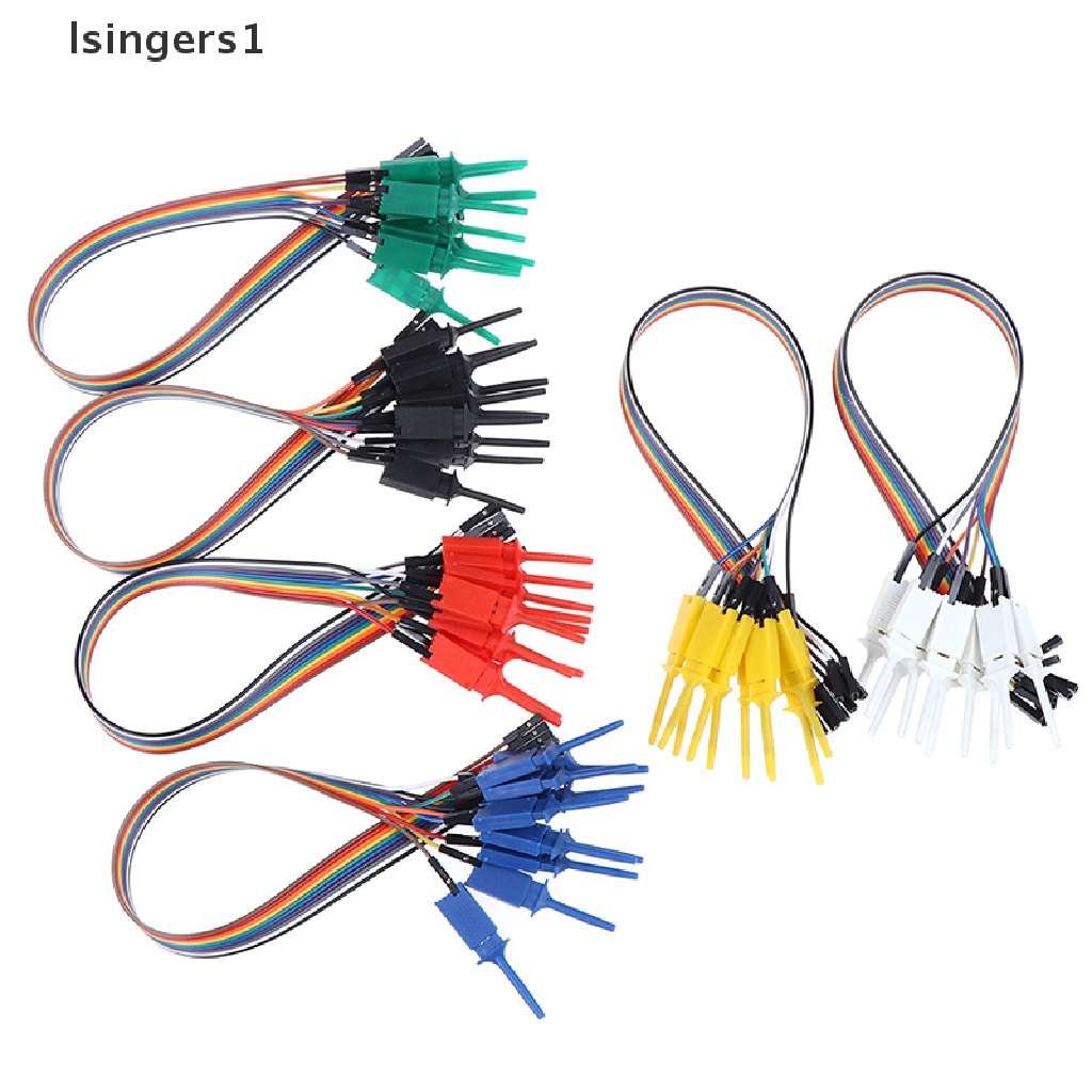 (lsingers1) 10pcs / Set Test Hook / Jepit Buaya 300mm Untuk Kabel Logic Analyzer