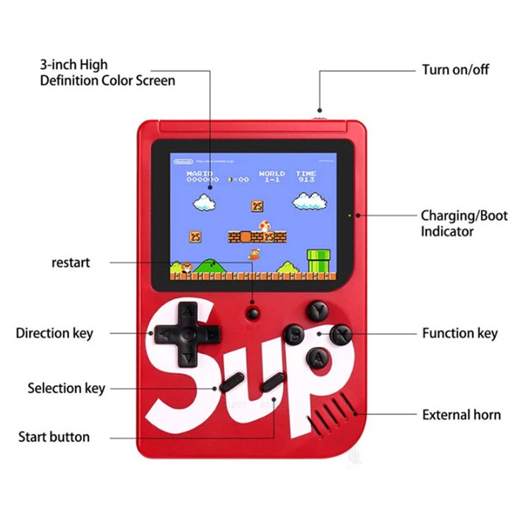 Gameboy Retro FC 400 Classical Games Portable LCD Screen Support for TV & 2 Players Gifts for Kid-4