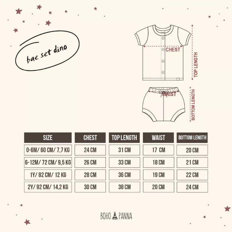 Bohopanna Bae Set Dino 0-24M