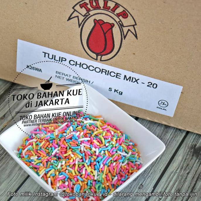 

Tulip Chocorice Mix Meises warna warni Topping Hiasan Kue Repack 250gr