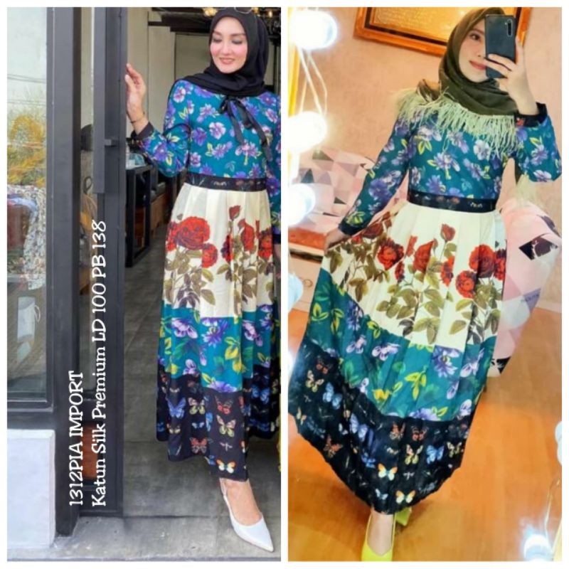 Real pic
ORIGINAL dan TERMURAH Zara Silk Bangkok 1312PIT Import / Maxi dress Premium Import