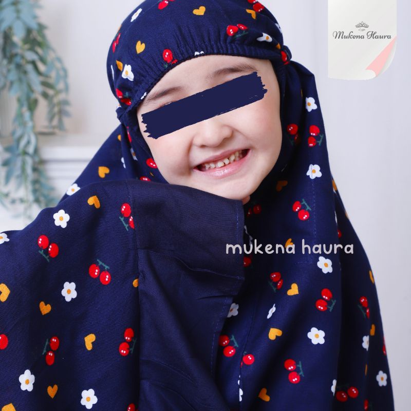 Mukena Anak Perempuan Cherry Mukena Anak Rayon Usia 6 7 8 9 10 11 12 Tahun Telekung Mukenah Anak