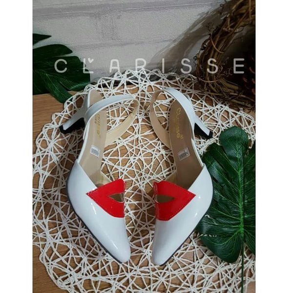 SEPATU WANITA HIGH HEELS SEXY LIPS PUTIH