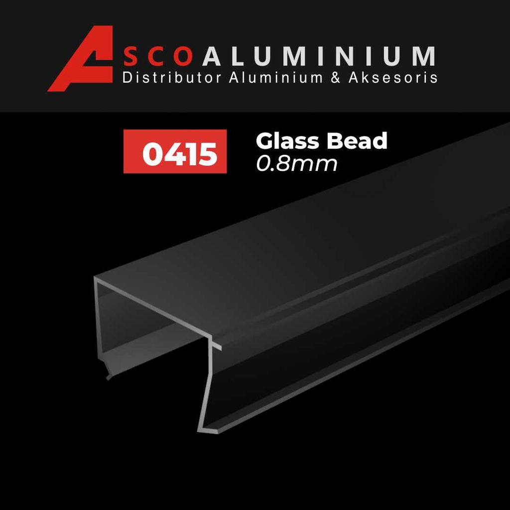 Aluminium Glassbead Profile 0415 kusen 3 inch