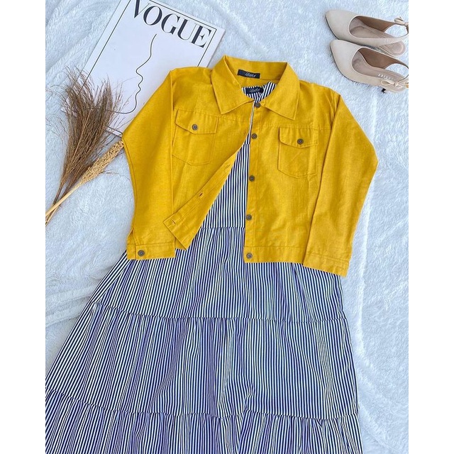 PAMELA DRESS ONESET - DRESS WANITA - ONESET - INCLUDE OUTER KEMEJA