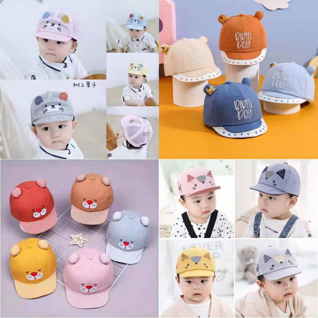 topi anak katun 3d karakter lucu impor bahan premium model terbaru 2021