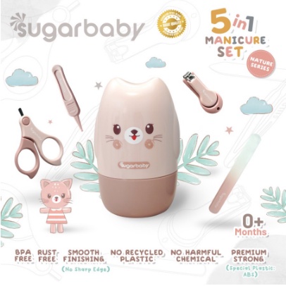 Sugar Baby 5in1 Manicure Set Nature Series - Set Gunting Kuku Bayi