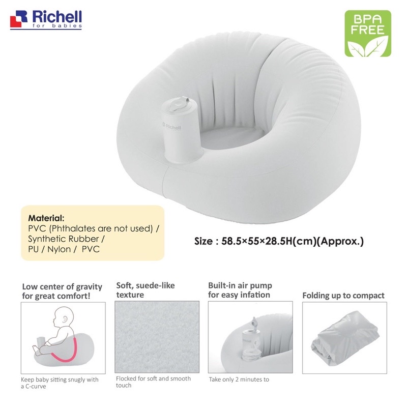 Richell airy soft baby sofa - sofa bayi