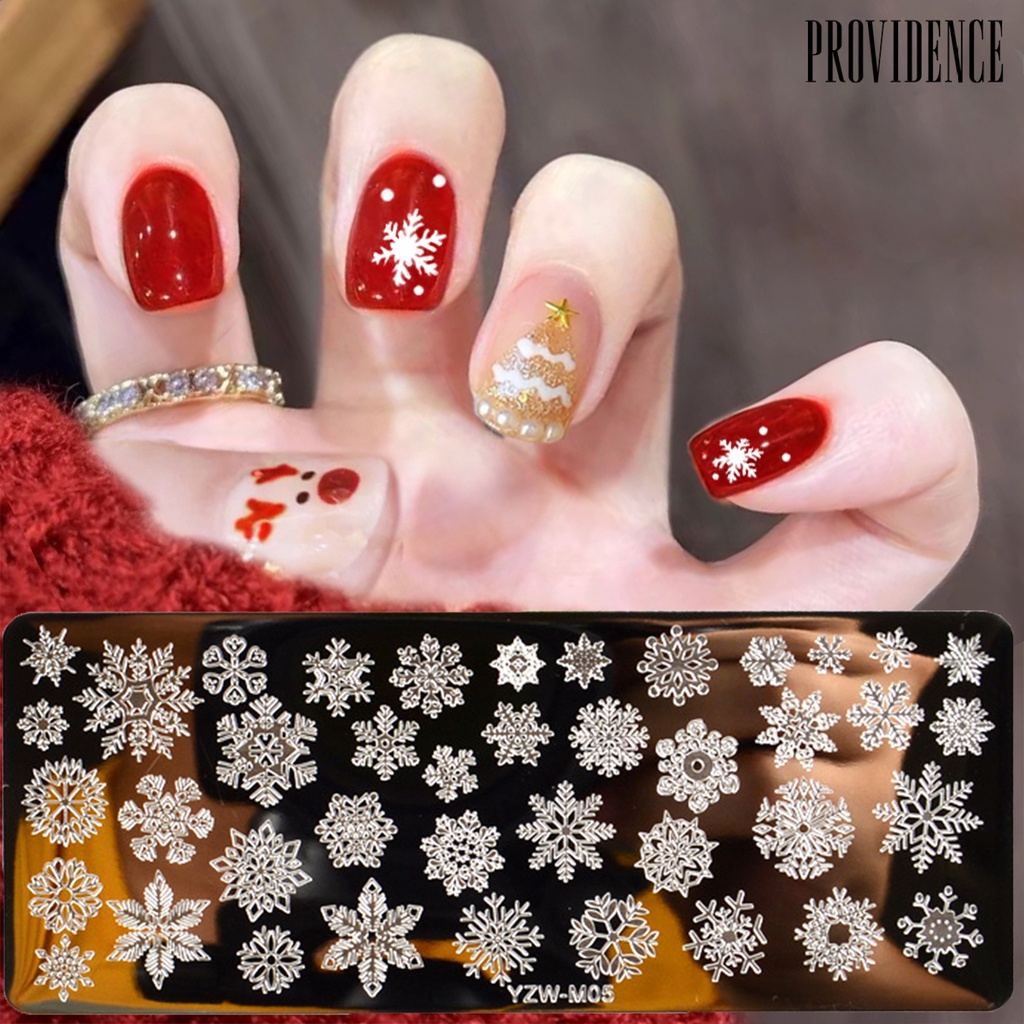 Providence Nail Stamping Plate Clear Engraved Christmas Pattern Stainless Steel Nail Decoration Image Templates for Salon