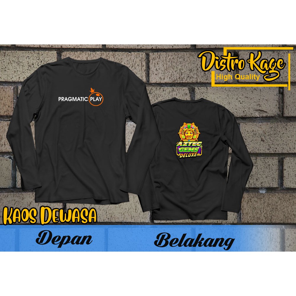 Baju Kaos Pria Db Game Slot Pragmatic Pla  Aztec Gems Deluxe Lengan Panjang Ukuran Dewasa Unisex Cot