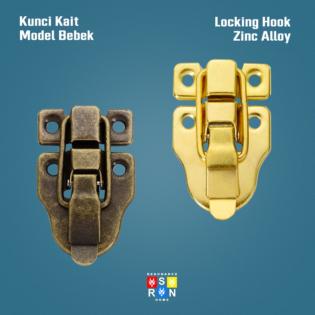 Kunci Pengait Kotak Box Peti Kayu Antik Model Moncong Bebek - 60MM / Locking Hook Resonance Home