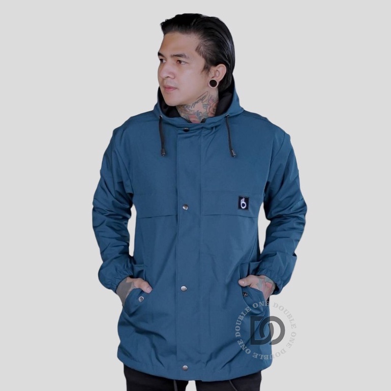 DOUBLE ONE - Jaket Hoodie Pria Outdoor Taslan Original The Bojiel / Jaket Parka Parasut / Jaket Hoodie Waterproof Tosca