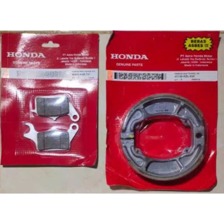 PAKET KAMPAS REM DEPAN BELAKANG HONDA BEAT SCOOPY VARIO 125 F1 KVB KZL