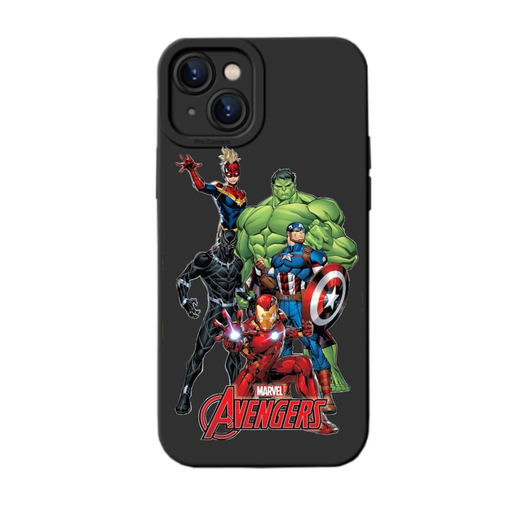 Case Macaron Pro Camera Motif Karakter Superhero Marvel Print UV Black Series for REALME 5 Pro 7 Pro