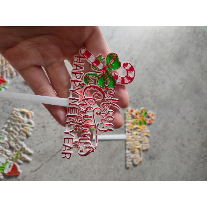 cake topper natal 8 cm // hiasan kue natal