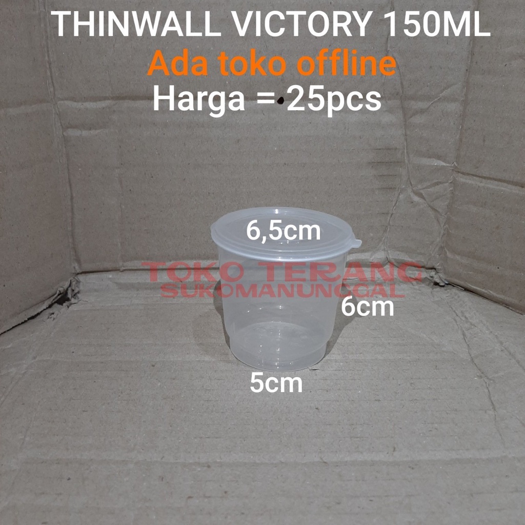 Thinwall food container 150ml kotak/Tempat penyimpanan makanan/Cup salad/Cup puding/ SMJ