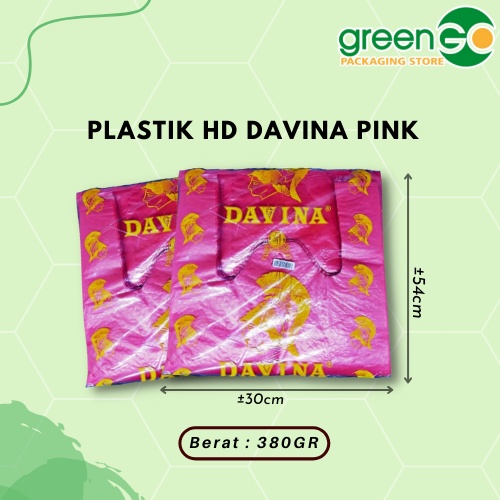 KANTONG PLASTIK HD WARNA PINK 30CM 380GR DAVINA KRESEK TENTENG WARNA UKURAN BESAR PLASTIK HD PINK KA