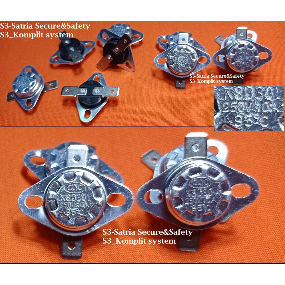 Bimetal 95 derajat C Thermostat 95C pemutus arus Thermotat magic com jar Dispenser heat termo stat