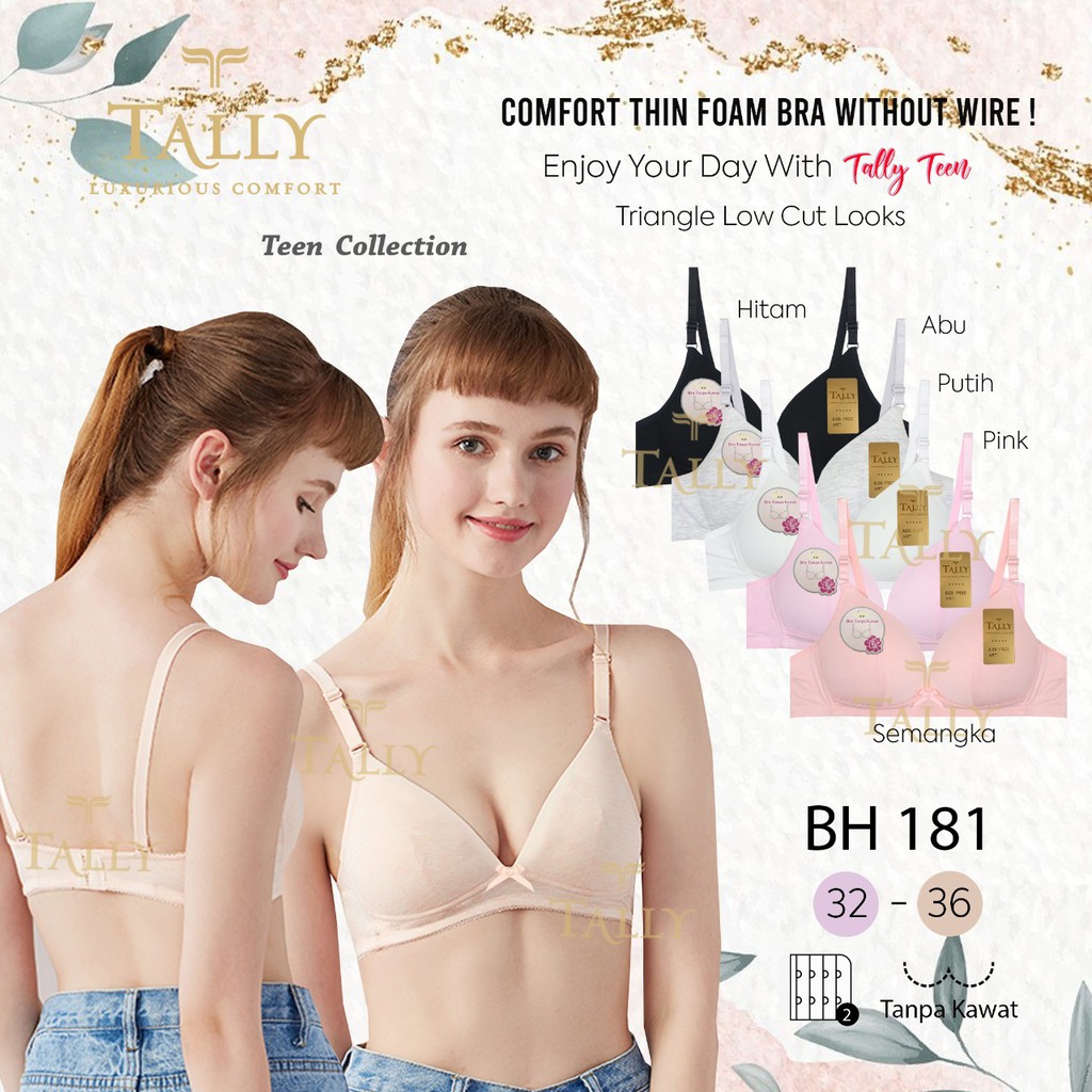 Bh Bra (REMAJA) Tally 3128 , 181 (Cup A) Katun | Pakai Busa Tanpa Kawat |fjc