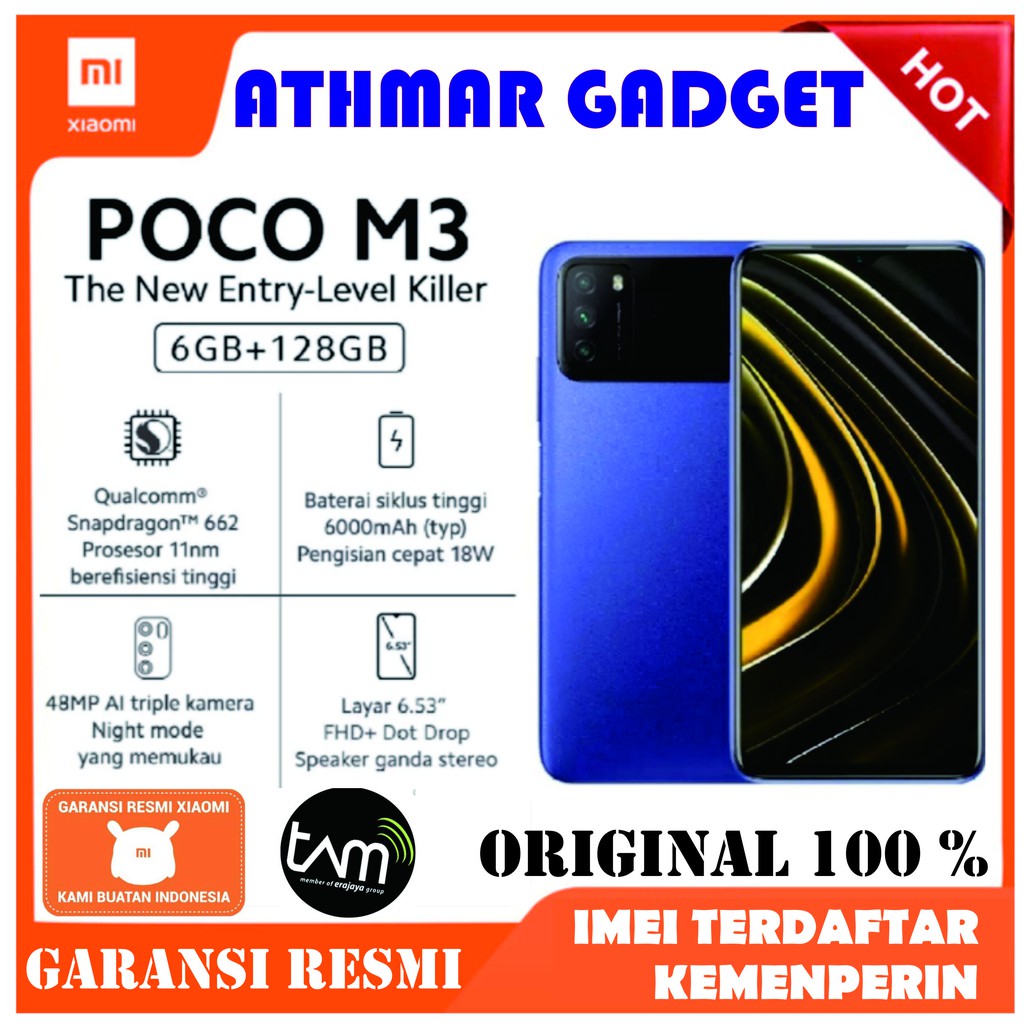 Poco M3 Ram 4/6 Gb Internal 64/128 Gb New Garansi Resmi