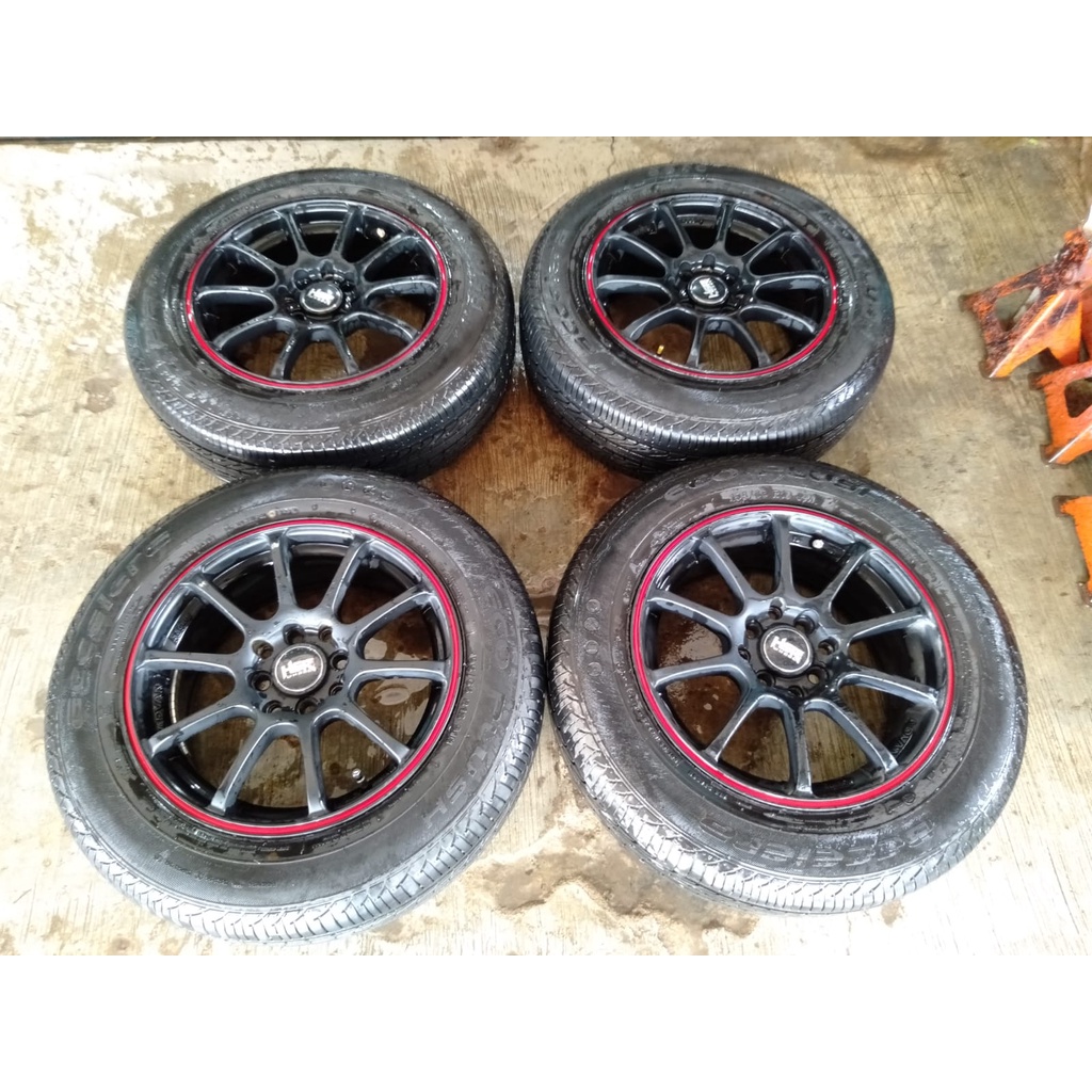 Velg Bekas Mobil Hsr Misaki R15X6/5 Hole 4X100 4X114,3 Untuk Mobil Avanza Xenia Kijang Mobilio Livin