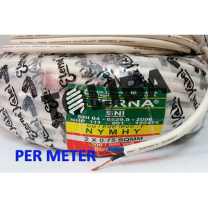 kabel eterna nymhy 2x0.75 kabel serabut isi 2 ( kabel meter / roll 50meter 50m) sni