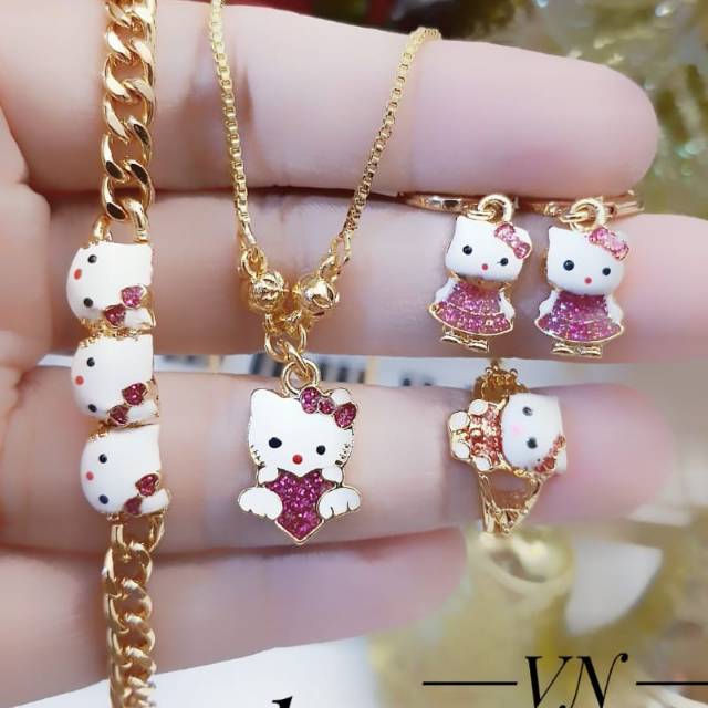 Xuping set perhiasan anak lapis emas 18k 1618h