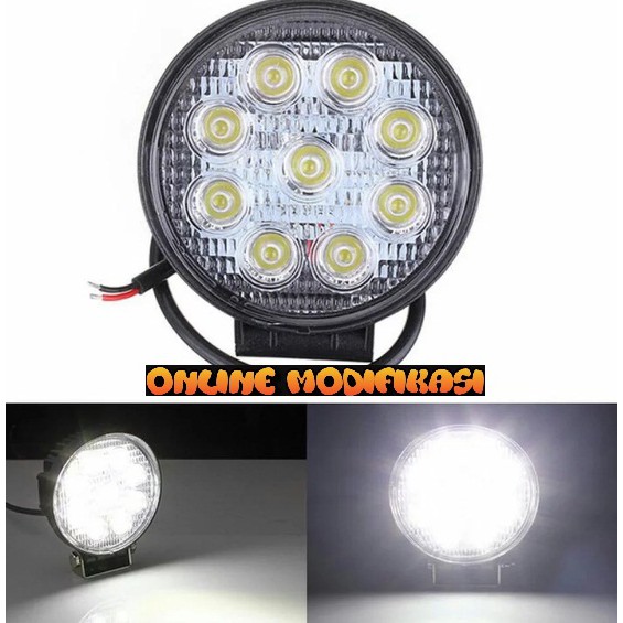 Led Working Light 27 Watt Lampu Sorot Bulat