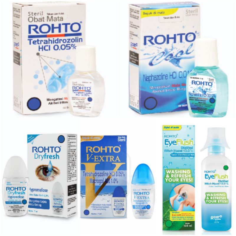 Rohto Steril Obat Mata/Rohto Cool/Rohto V-Extra/Rohto Dry Fresh/Rohto Eye Flush/Obat Tetes Mata