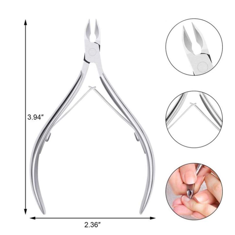 1 Set Nail Art Cuticle Nipper Pusher Gunting Pengelupasan Stainless Steel