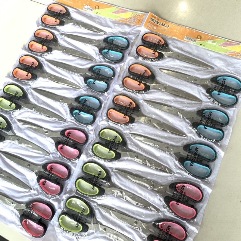 Gunting Besar Warna Renteng 12pc Grosir Lusinan