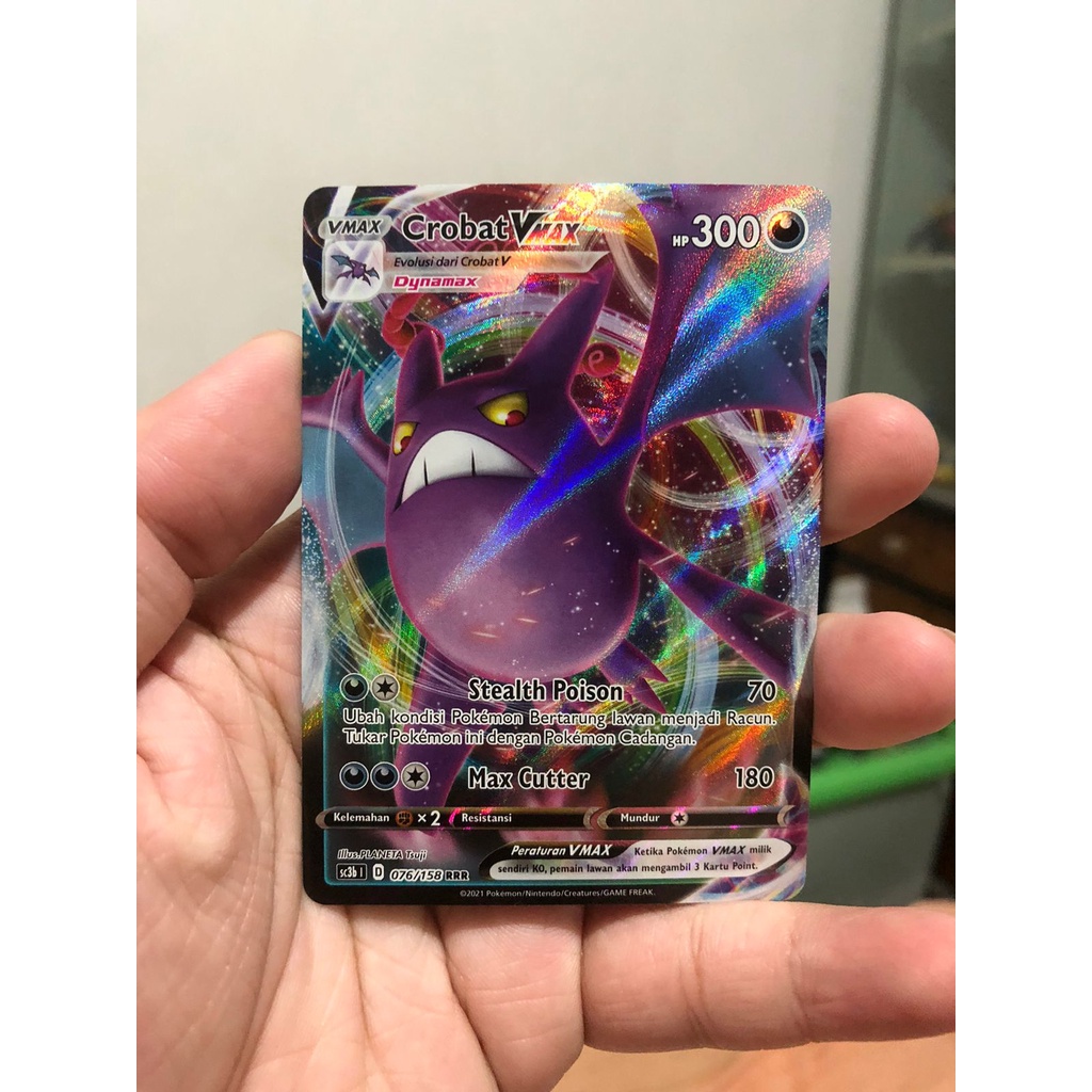 Kartu Pokemon TCG Crobat VMax RRR sc3b Pedang & Perisai Berkilau Dark Umbreon Original Indonesia