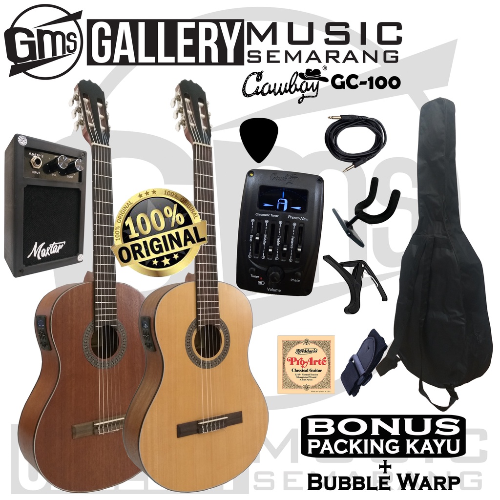 ORIGINAL!!! Gitar Klasik Elektrik Import Merk Cowboy CG-100 NA CG 100 NS Equalizer Tuner Prener New