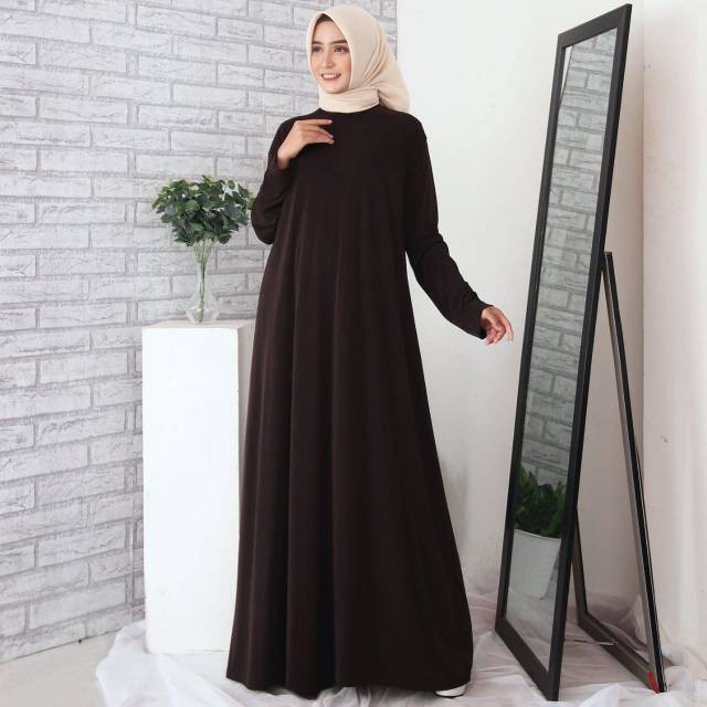 YSF -Gamis Jersey Motif Jeans Baju Gamis Jumbo 6L 9008