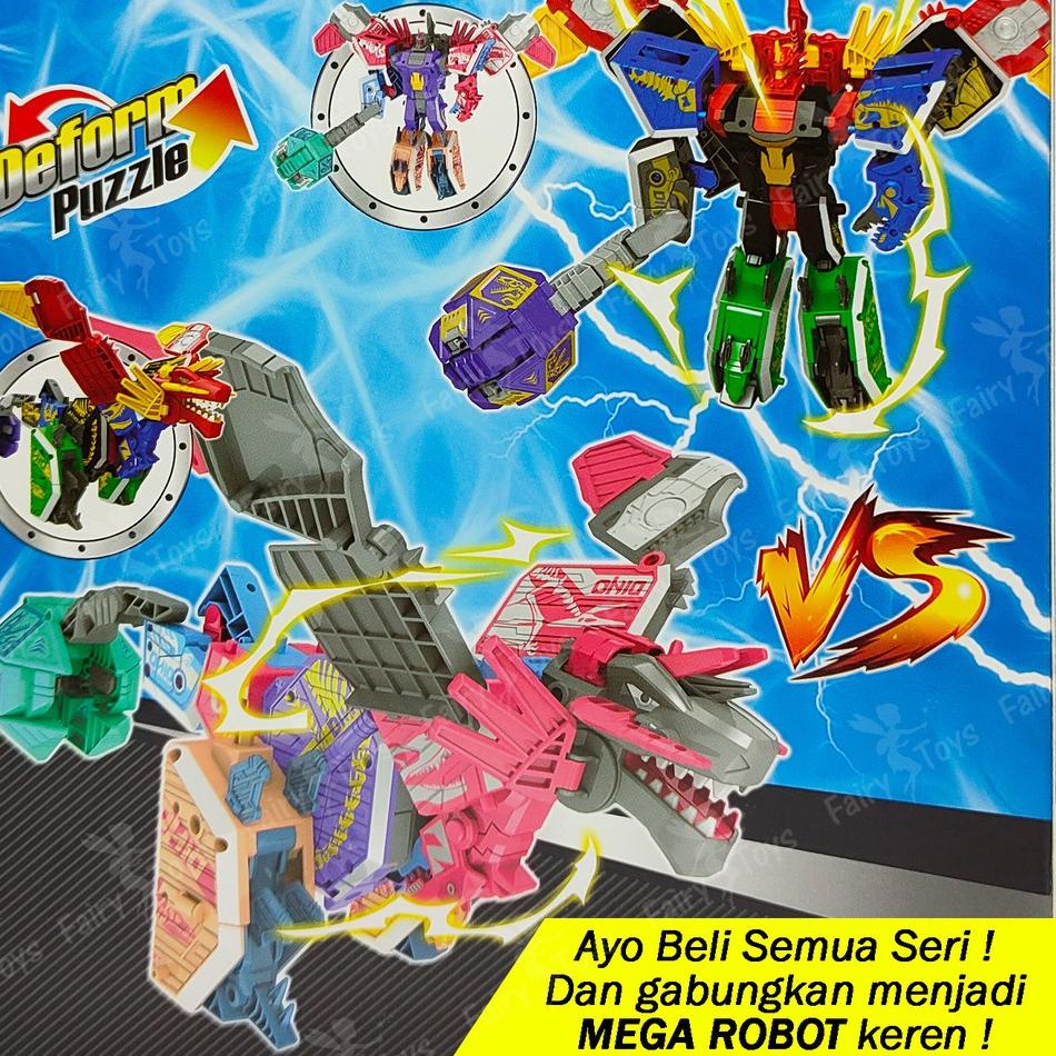 Hot - Mainan Anak Rubik Cube Robot Karakter Dinosaurus Transformer ,