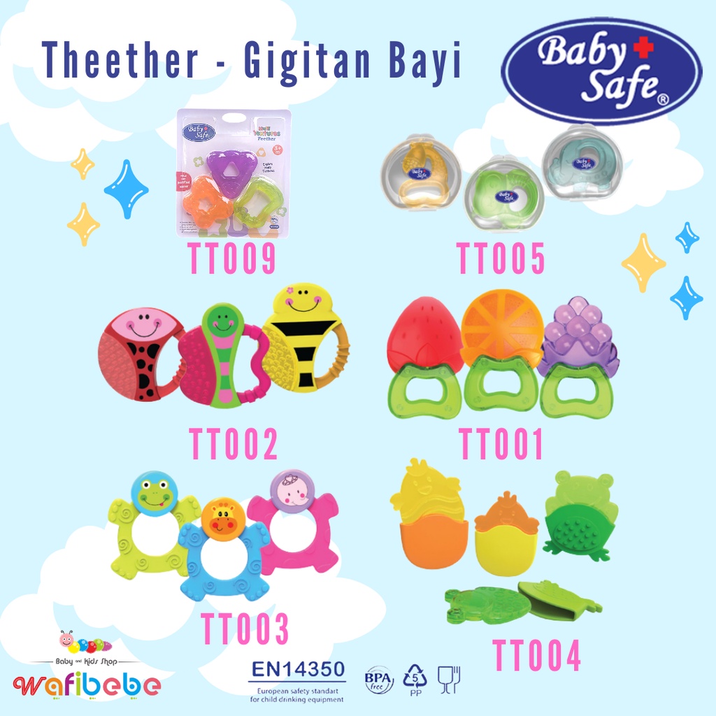 Baby Safe Teether Mainan Gigitan Bayi Easy Grip Rubber Cooling Teether With Purified Water