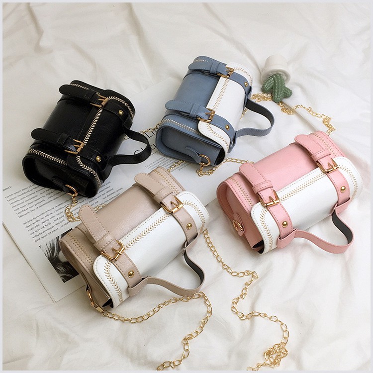 (4 WARNA) Tas Import Messenger Bag Selempang Premium Kulit Kombinasi Leather Satchel TAS066