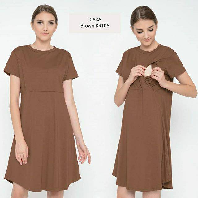 Dress hamil dan menyusui KIARA BROWN Gaun pesta big size jumbo