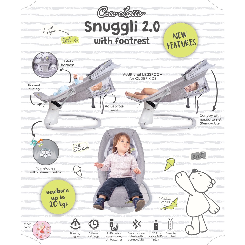 Cocolatte SNUGGLI Baby Swing - Bouncer bayi-5