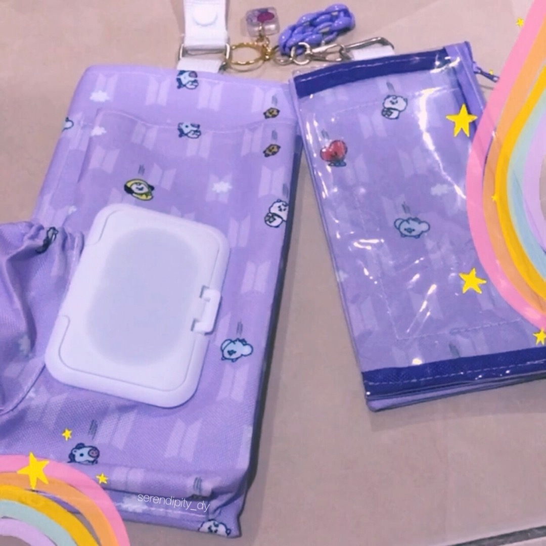 Pouch Tissue, Tempat Tissue 5in1 Bts Disney Mickey Minnie Snoopy Donald