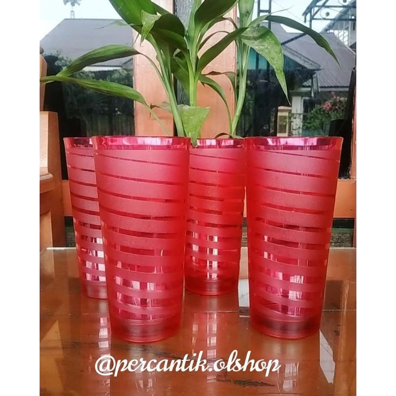 Gelas tinggi mika Tupperware pink