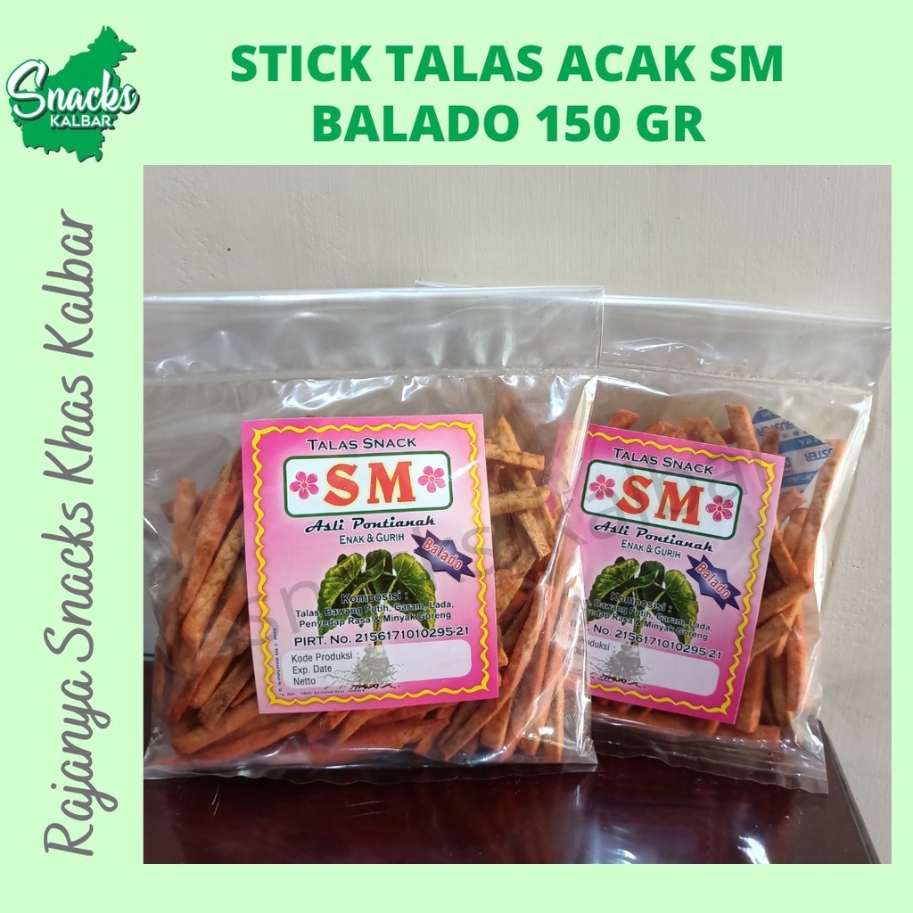 

Stick Talas Acak/Stick Keladi "SM" Balado 150 gram Khas Pontianak